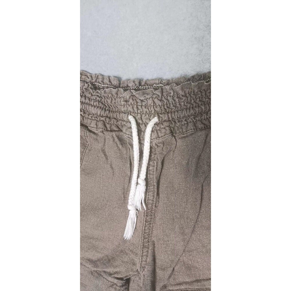 Kiss & Cry Drawstring Smocked Waist Linen Blend Pull On Shorts Womens XL Coastal - Picture 5 of 12